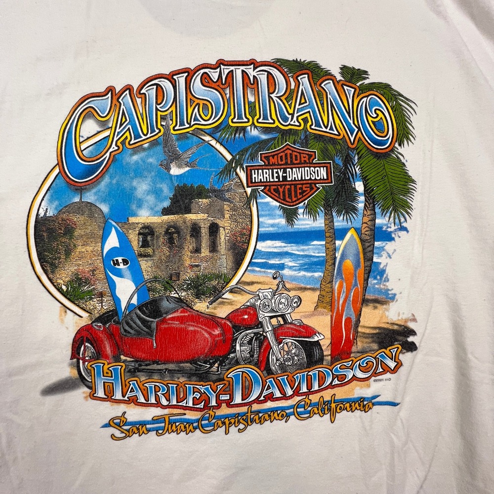 Harley-Davidson Pocket T-Shirt Mens XL White Eagle Graphic Hanes‎ Beefy-T Biker